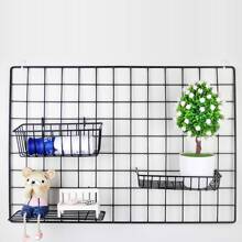 2pcs Hanging Wall Basket, Hook Rack, Hanging Storage Shelf, Wall Grid Accessories, Suitable For Metal Wire Grid Wall Panels, Grid Wall Baskets, For Room Storage, Photo Wall Display, Living Room Office Decor, Autumn Home Decor, Room Decoration