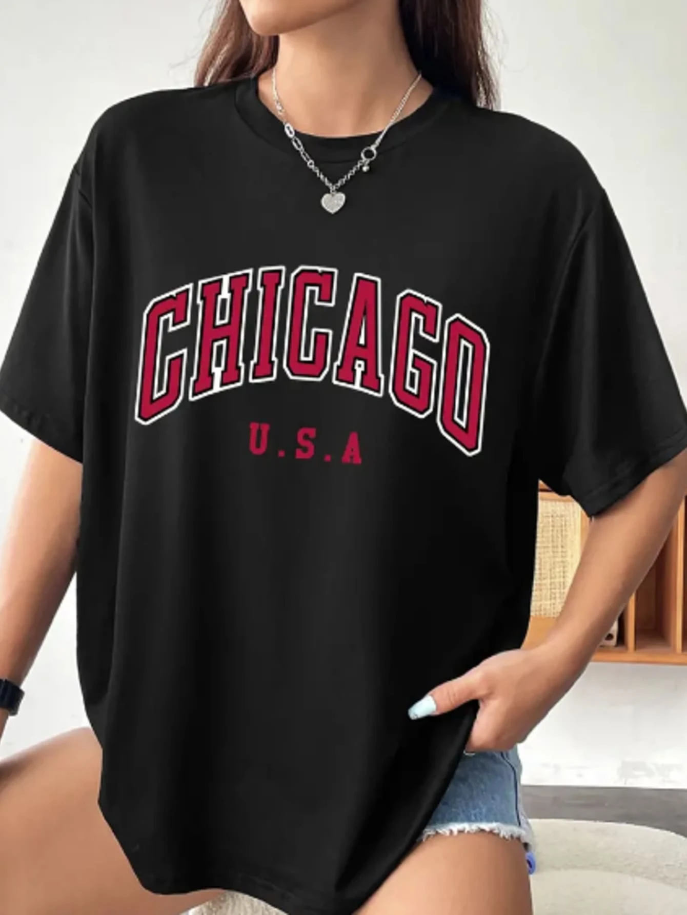 Women T-Shirts - 黑色 - 查看 1