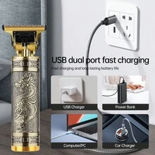 Bộ dụng cụ cạo râu cổ điển dành cho nam giới với máy cạo râu mini chạy điện, máy cắt tóc chạy điện & máy cạo râu mini cầm tay có thể sạc lại (đồng cổ); Máy cạo râu điện nam điều khiển một nút, Máy cạo râu mini có thể xoay & di động, Dao cạo bỏ túi để cạo ướt và khô, thuận tiện cho việc đi du lịch, gia đình, văn phòng, xe hơi. - Bộ sản phẩm làm đẹp-Rồng và Phượng - Xem 4