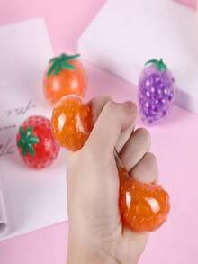 1pc Simple Beaded Fruit Stress Relief Toy, Desk Decoration For Daily Use - Multicolor - View 1