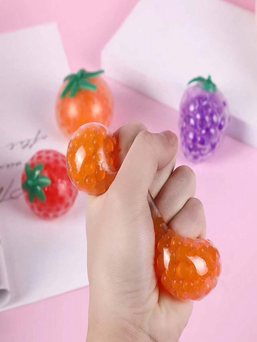 1pc Simple Beaded Fruit Stress Relief Toy, Desk Decoration For Daily Use - Multicolor - View 1