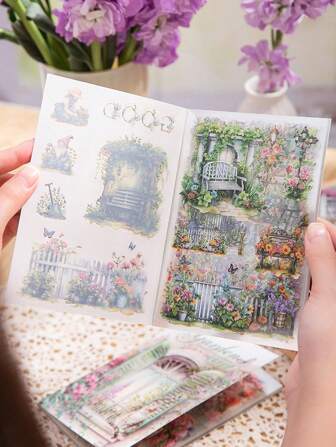 20 st/set fjärils- och blommönster retro klistermärkeset för scrapbooking/dekoration