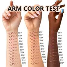 12 piezas Set de pintalabios mate y delineador de labios en colores nude, larga duración sin descamación, en caja de regalo - Multicolor - Ver 6