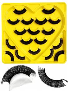 Asiteo 9 Pairs Fluffy Thick Russian Strip Lashes - D Curl Faux Mink Lashes Pack For Long-Lasting, Natural-Looking Eyelashes