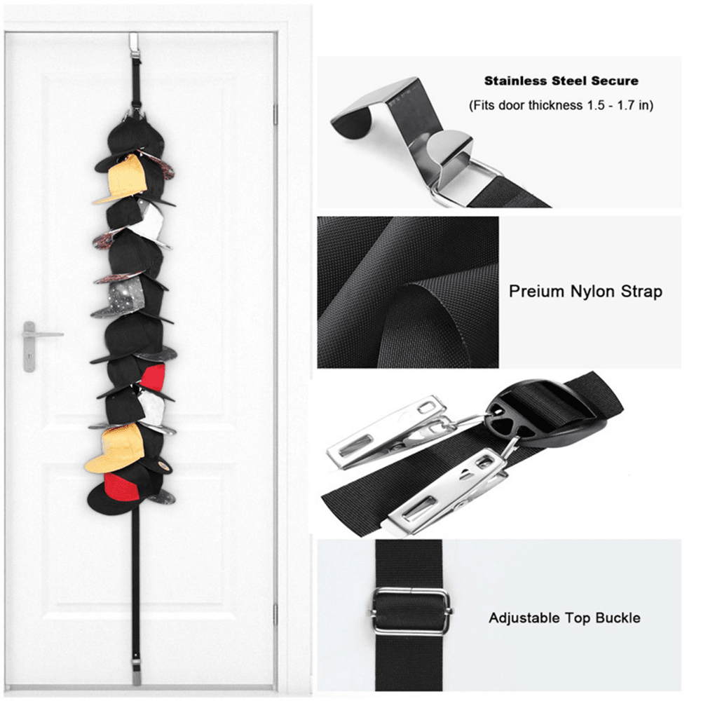 1pc Over Door Cap Rack - Holds Up To 20 Baseball Caps And Hats ...