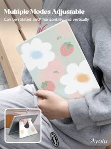 Flowers iPad 旋转保护套 兼容 iPad 第 10 代 10.9 英寸 2022 - 360 度旋转支架保护套 带笔架，自动唤醒睡眠 - 360° Rotating - 查看 3