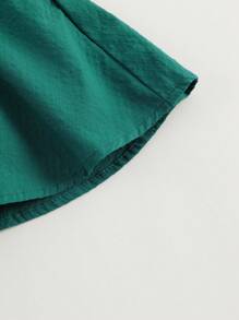 MARC&JANIE 2pcs Young Girl Sweet Cute Ruffle Cap Sleeve Round Neck Top And Shorts Set For Summer - Green - View 11