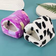 Giường nhà cho chuột hamster nhiều màu, thiết kế treo cho sóc, tàu lượn đường, nhím, chuột lang, chuột đồng, tổ nhung ấm áp cho thú cưng nhỏ - Màu tím - Xem 8