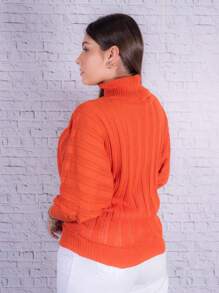 Women Sweaters - 橘色 - 查看 2