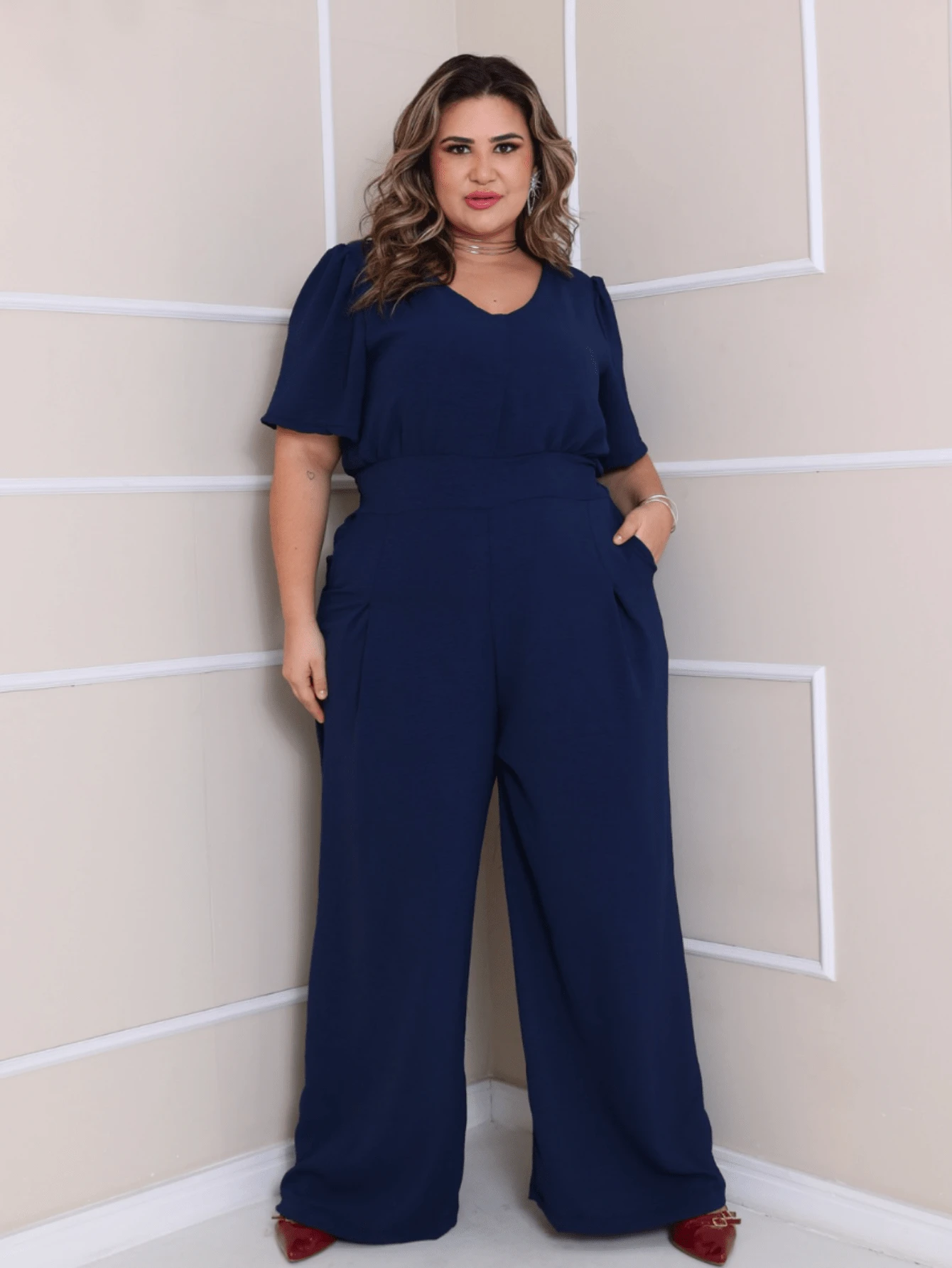 Plus Size Jumpsuits - 藏蓝色 - 查看 1