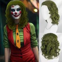 Clown Costume Wigs Green Short Curly Wig 35cm 14inch Synthetic Wig Movie Cosplay Wig For Halloween Cosplay Party - Green - View 1