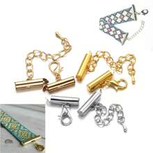 10 Stücke/Set Quetsch Endkappen Schieber-Verschluss Schnallen Rohre DIY-Armbandverbinder-Webstuhl-Schmuckzubehör - Rohrschnalle - Übersicht 10