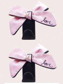 2入組高端豪華粉色蝴蝶結車掛鉤