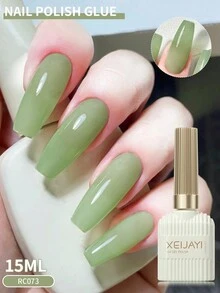 XEIJAYI 1瓶15毫升凝胶指甲油，四季皆宜的美甲产品，可卸除LED凝胶指甲油，DIY家用美甲沙龙，夏季美甲护理礼品，送给女性和女孩的理想之选 - 綠色 - 查看 2