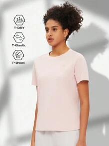 TECTOP Antrenament de vară Tricouri pentru damă Mâneci cu uscare rapidă Culoare uni Gâtul turnat Antrenament atletic Dry Fit Sport de performanță Absorbție de alergare Top Sală de sport