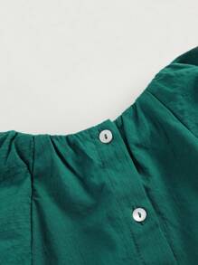 MARC&JANIE 2pcs Young Girl Sweet Cute Ruffle Cap Sleeve Round Neck Top And Shorts Set For Summer - Green - View 7