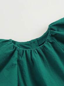 MARC&JANIE 2pcs Young Girl Sweet Cute Ruffle Cap Sleeve Round Neck Top And Shorts Set For Summer - Green - View 4