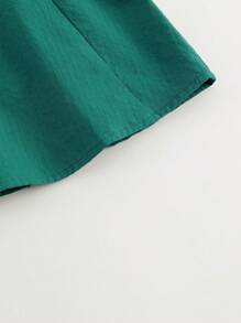 MARC&JANIE 2pcs Young Girl Sweet Cute Ruffle Cap Sleeve Round Neck Top And Shorts Set For Summer - Green - View 6
