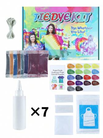 3/5/7/12/18 pièces Set de teinture artisanale à la main Tie-Dye DIY Pigment végétal colorant à froid Cadeau créatif pour la classe d'artisanat de l'école élémentaire, Set de teinture artisanale Tie-Dye, développer les capacités pratiques des enfants