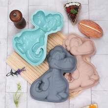 Dinosaur Shaped Silicone Cake Mold, Kitchen Baking Tool, Animal Cake Pan - Multicolor - View 1