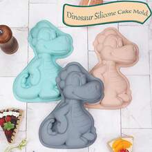 Dinosaur Shaped Silicone Cake Mold, Kitchen Baking Tool, Animal Cake Pan - Multicolor - View 2