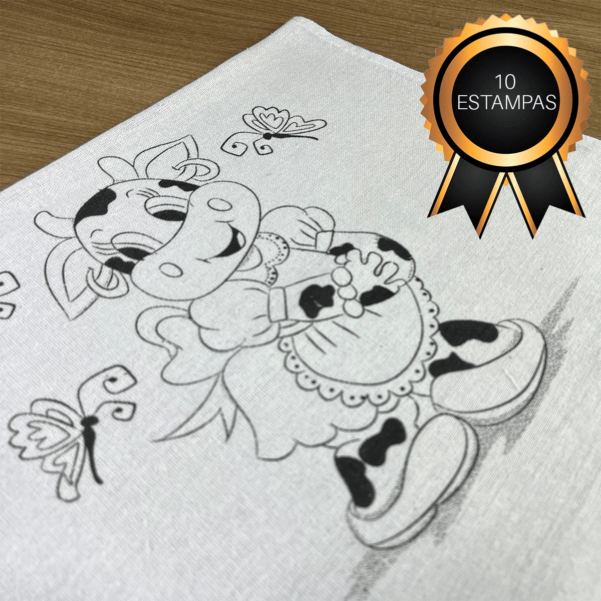 Kit Pano De Prato Riscado Para Pintura Branco Pintar - 10 Un