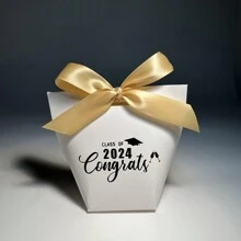 12 piezas Cajas de regalo para envolver gorras de graduación en color blanco sencillo, para fiestas y celebraciones de graduación, Cajas de regalo para golosinas en caliente con estampado para gorra de licenciatura, Cajas de regalo estampadas para dulces, Cajas de regalo para cumpleaños, fiestas y días festivos - Caja de regalo de temporada de graduación - Ver 11