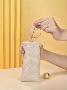 1 件/2 件男女通用钻石图案 PU 皮革眼镜盒 - 防水太阳镜袋 - 眼镜收纳袋 - 手表 - 耳机 - 小物品收纳袋 - 理想礼物