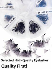 360 Stücke/Packung lose Wimpern, 500 Stücke/Packung lose Wimpern, 20D 9-16mm Länge, 0,07 Stärke, C-Locken handgefertigte Wimpernverlängerungen, Großpackungen Wimpern, mehrere Optionen, erschwinglich - Schwarz - Übersicht 1