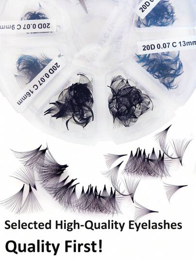 360pcs, 500pcs, 1000pcs Loose Mink Eyelash Extensions, 20D 9-16mm Length, 0.07 Thickness, C Curl, Handmade Bulk Eyelash Extensions, Multiple Options Available