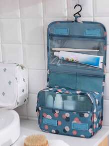 1pc Portable Toiletry Travel Bag - Navy Blue - View 5