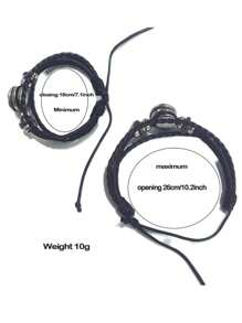 suteyi 1串運動主題手環，籃球、足球和棒球手環，玻璃編織可伸縮手環 - 黑色 - 查看 7