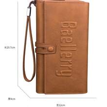 Monedero de hombre de Baellerry en forma de cartera larga y multifuncional, bolso de mano con gran capacidad - A - Ver 2