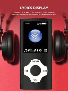 Reproductor de música MP3 Mini de metal Walkman con pantalla y múltiples idiomas - negro - Negro - Ver 2