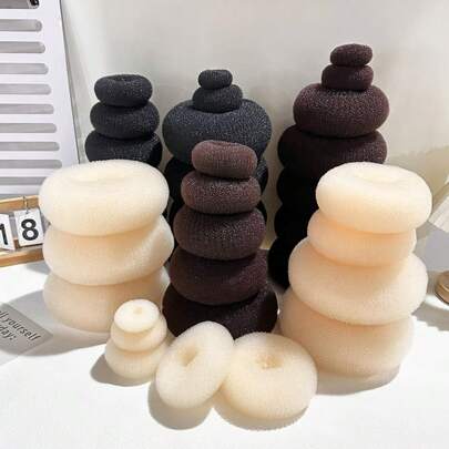 1pc Classic And Multifunctional Donut Hair Bun Maker, Perfect For Brides, Black, Beige And Brown Colors Available, Suitable For Different Occasions Such As Dating, Wedding, Yoga, Running, Dancing, Swimming Etc. ,Hair Styling Tools Hair Accessories