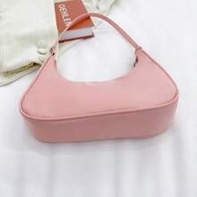 Bolsa transversal tipo Dumpling de Náilon, Bolsa de Ombro Leve, Bolsa de Ombro de Cor Sólida para Mulheres
