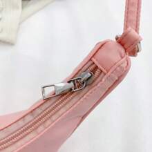 Bolsa transversal tipo Dumpling de Náilon, Bolsa de Ombro Leve, Bolsa de Ombro de Cor Sólida para Mulheres