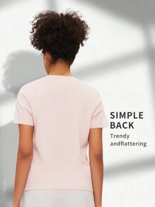 TECTOP Antrenament de vară Tricouri pentru damă Mâneci cu uscare rapidă Culoare uni Gâtul turnat Antrenament atletic Dry Fit Sport de performanță Absorbție de alergare Top Sală de sport