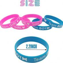 12/30 Pieces Gender Reveal Bracelets Silicone Wristband Bracelet Shower Party Decoration Supplies Rubber Bracelets,Christmas - Multicolor - View 4