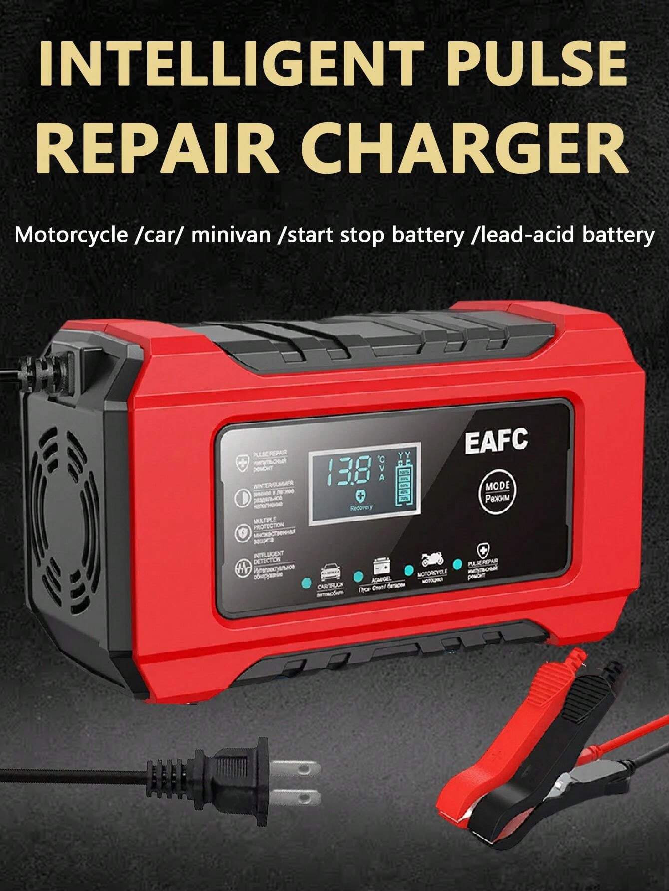 Car Battery Charger, 12V 6A Smart Battery Trickle Charger Auto 12V