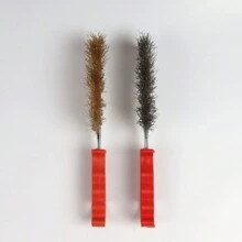 Grill Brush, Stainless Steel Rust Removal And Grout Cleaning Wire Brush With Copper Bristles And Chisel Scraper For Kitchen - Copper Wire Brush - View 3