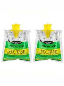 "-Safe 1 Piece" Outdoor Hanging Fly Trap - Pre-Baited Disposable Bag, Suitable For Farm, Patio And Camping |  PP Material | Safe For Livestock And Pets, 1pc - Yellow - View 5