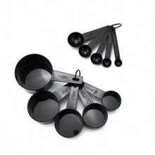 Ensemble De 10 Cuillères Doseuses En Plastique Noir, Cuillères Doseuses Pour La Pâtisserie Mesure D'outils De Pesage Ménagers Cuillères À Mesurer