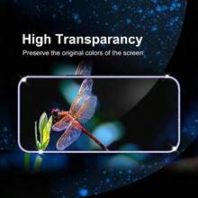 2pcs Purple Bling Rhinestone Frame IPhone Tempered Glass Screen Protector, Anti-Explosion & Easy To Install - Purple - View 2