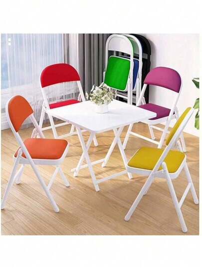 Asiento De Comedor Acolchado Portátil Sin Brazos para Sala De Estar Interior y Comedor, 1 Pieza Silla Plegable Acolchada Tapizada de Niñ@s, Silla De Evento para Dormitorio De Niñ@s Sillas Plegables