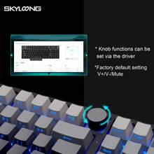 SKYLOONG GK980 QMK/VIA Wired Mechanical Keyboard Side-Engrave PBT Keycap Hot-Swappable RGB Backlight Custom Knob Gaming Keyboard - Mubai-rGB-rose Silver - View 5