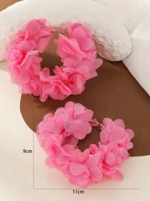 1 par de brincos com design de flor em tecido rosa, estilo fashion, sexy e fofo, adequado para Dia dos Namorados, Dia das Mães, presente