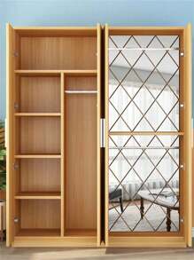 32/58pcs 50*100/100*100cm Acrylic Mirror Wall Sticker, DIY Removable Wall Decals, Art Diamond Mirror Tiles, For Home Kitchen Living Room Bedroom TV Background Decor - Multicolor - View 6