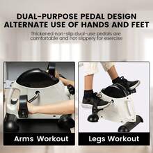 1pc Mini Exercise Bike Lower Body Rehabilitation Training Equipment, Elderly Pedal Exerciser (Battery Not Included) - Black and White - View 2