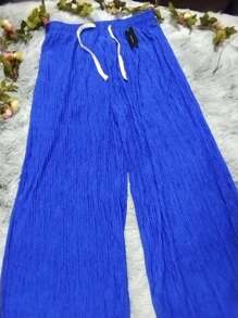 PANTALON TELA CORRUGADA FRESCA MOD BASIC - azul real - Ver 2